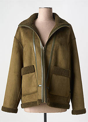 Manteau court coupe droite sans capuche vert EMME M femme