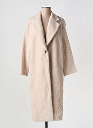 Manteau long coupe droite sans capuche beige SCARLET ROOS femme