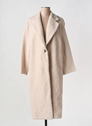 Manteau long coupe droite sans capuche beige SCARLET ROOS femme