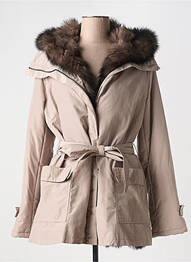 Parka manches longues a capuche beige MAX & MOI femme