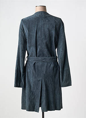 Manteau long coupe cintrée sans capuche bleu MAX MARA femme