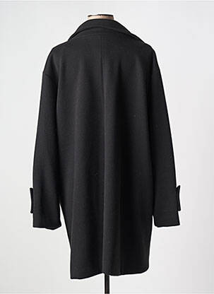 Manteau long coupe droite sans capuche noir KAKIE femme