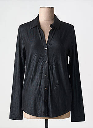 Chemisier coupe cintrée manches longues noir MAJESTIC FILATURES femme
