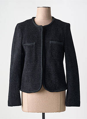 Veste casual col rond noir MADE IN ITALY femme