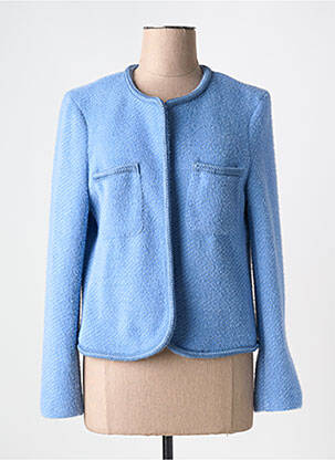Veste casual col rond bleu MADE IN ITALY femme