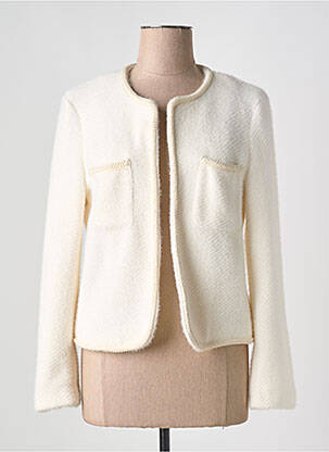 Veste casual col rond blanc SENES femme