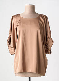 Top coupe fluide manches 3/4 marron LES ACOLYTES femme