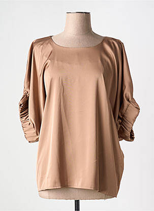 Top coupe fluide manches 3/4 marron LES ACOLYTES femme
