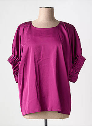 Top coupe fluide manches 3/4 violet fonce LES ACOLYTES femme
