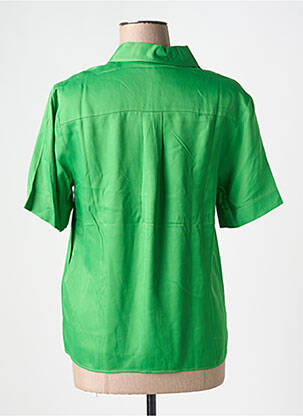 Chemisier coupe droite manches courtes vert ANGE femme