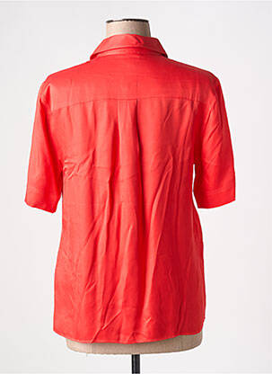 Chemisier coupe droite manches courtes rouge ANGE femme