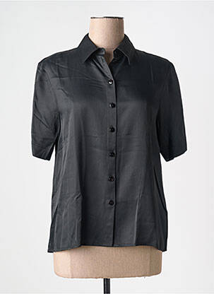 Chemisier manches courtes manches courtes noir ANGE femme