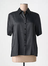 Chemisier manches courtes manches courtes noir ANGE femme