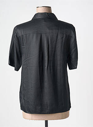 Chemisier manches courtes manches courtes noir ANGE femme