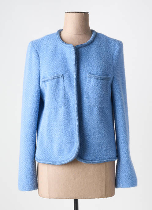 Veste casual col rond bleu MADE IN ITALY femme