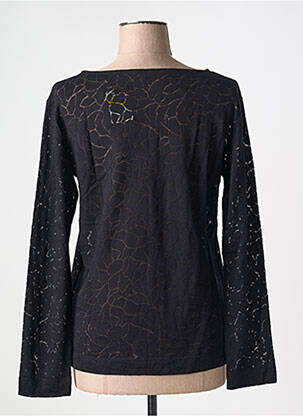 Top col rond manches longues noir MAJESTIC FILATURES femme