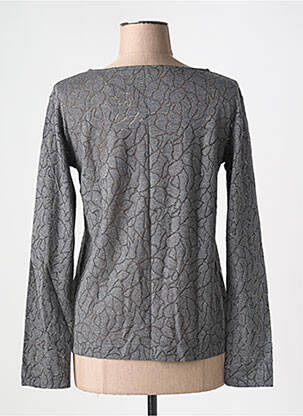 Top col rond manches longues gris MAJESTIC FILATURES femme