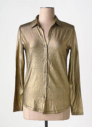 Chemisier coupe cintrée manches longues or MAJESTIC FILATURES femme