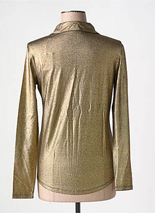 Chemisier coupe cintrée manches longues or MAJESTIC FILATURES femme