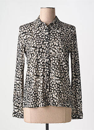 Chemisier coupe cintrée manches longues noir MAJESTIC FILATURES femme