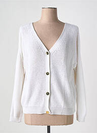 Gilet manches longues resserrée sur le bas blanc ADN COLLECTION femme