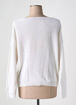 Gilet manches longues resserrée sur le bas blanc ADN COLLECTION femme
