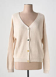 Gilet manches longues resserrée sur le bas beige ADN COLLECTION femme