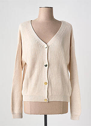 Gilet manches longues resserrée sur le bas beige ADN COLLECTION femme