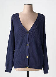 Gilet manches longues resserrée sur le bas bleu ADN COLLECTION femme