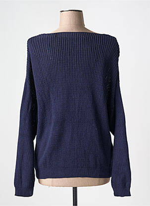 Gilet manches longues resserrée sur le bas bleu ADN COLLECTION femme