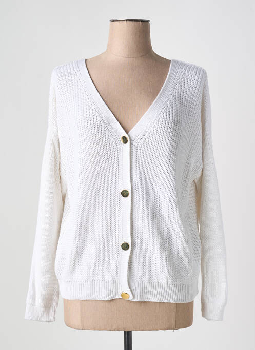 Gilet manches longues blanc ADN COLLECTION pour femme