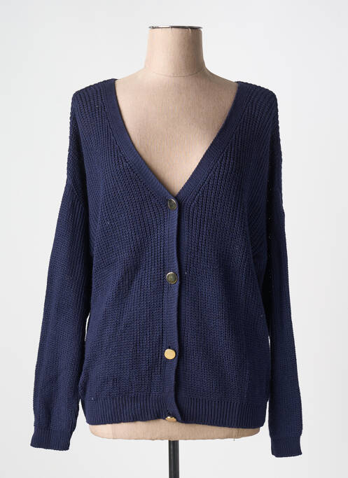 Gilet manches longues bleu ADN COLLECTION pour femme