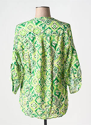 Blouse imprimé fantaisie manches 3/4 vert EMA BLUE'S femme