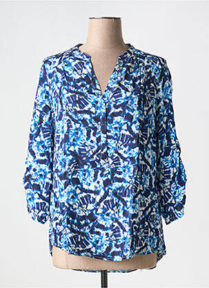 Blouse imprimé fantaisie manches 3/4 bleu EMA BLUE'S femme
