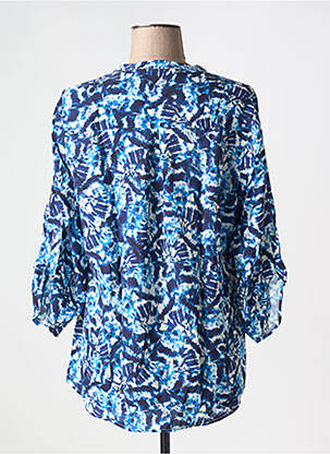 Blouse imprimé fantaisie manches 3/4 bleu EMA BLUE'S femme