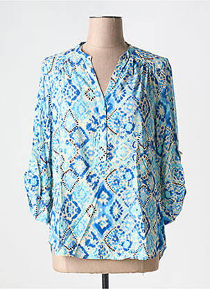 Blouse imprimé fantaisie manches 3/4 bleu EMA BLUE'S femme
