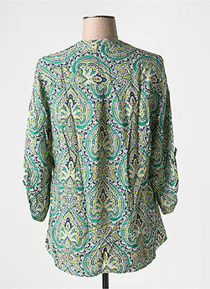 Blouse imprimé fantaisie manches 3/4 vert EMA BLUE'S femme