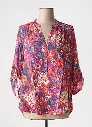 Blouse imprimé fantaisie manches 3/4 rouge EMA BLUE'S femme