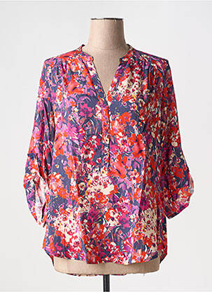 Blouse imprimé fantaisie manches 3/4 rouge EMA BLUE'S femme