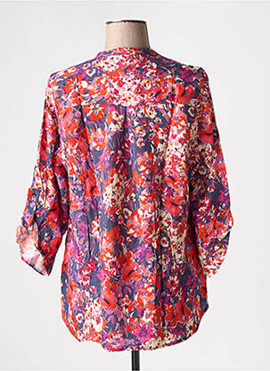 Blouse imprimé fantaisie manches 3/4 rouge EMA BLUE'S femme