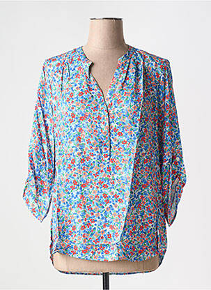 Blouse imprimé fantaisie manches 3/4 bleu EMA BLUE'S femme