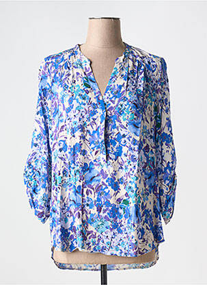 Blouse imprimé fantaisie manches 3/4 bleu EMA BLUE'S femme