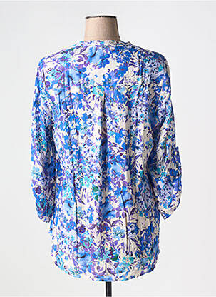 Blouse imprimé fantaisie manches 3/4 bleu EMA BLUE'S femme