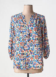 Blouse imprimé fantaisie manches 3/4 bleu EMA BLUE'S femme