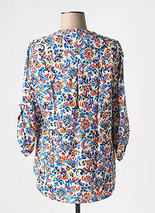Blouse imprimé fantaisie manches 3/4 bleu EMA BLUE'S femme