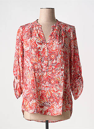 Blouse imprimé fantaisie manches 3/4 rouge EMA BLUE'S femme
