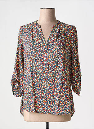 Blouse imprimé fantaisie manches 3/4 bleu EMA BLUE'S femme