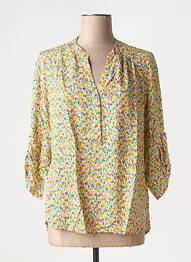 Blouse imprimé fantaisie manches 3/4 jaune EMA BLUE'S femme