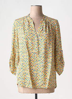 Blouse imprimé fantaisie manches 3/4 jaune EMA BLUE'S femme