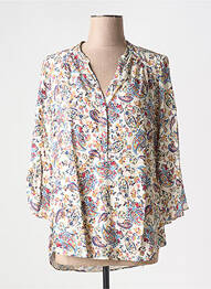 Blouse imprimé fantaisie manches 3/4 beige EMA BLUE'S femme